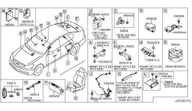 2010 Infiniti M35 Switch Assembly - Smart KEYLESS Diagram for 285E3EH11A
