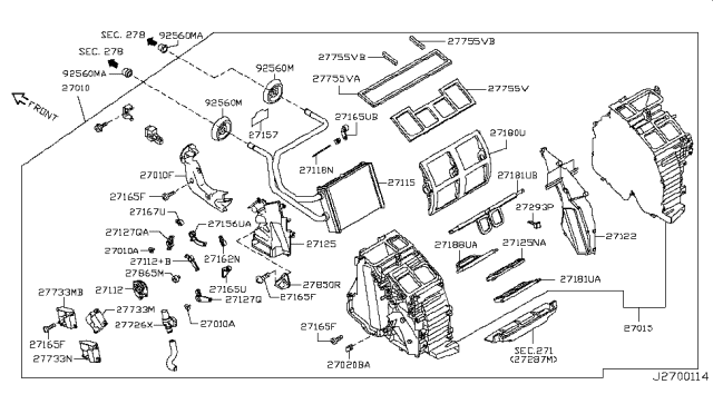2009 Infiniti M45  Kit-Forced Vent Diagram for 27850EH10A