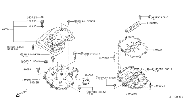 2009 Infiniti M35  Grommet Diagram for 16557EH000