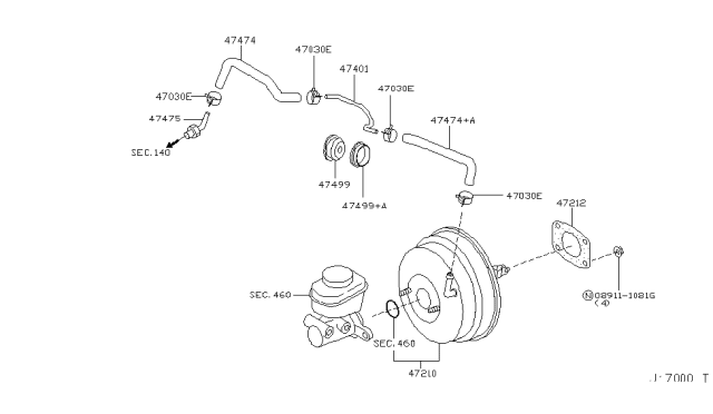 2010 Infiniti M45 Grommet Diagram for 46366EG020