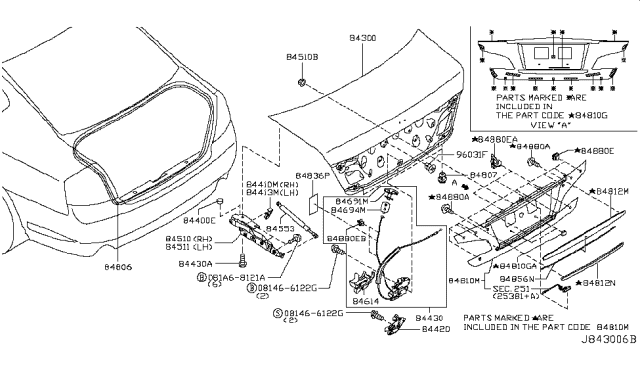 2008 Infiniti M45  Clip Diagram for 638489E002