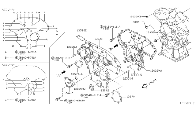 2008 Infiniti M35 Seal-O Ring Diagram for 15066JA10A
