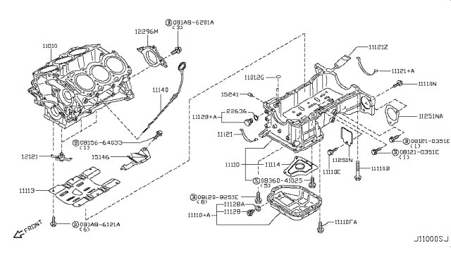 2007 Infiniti M45  Jet Assembly-Oil Diagram for 11560EA200