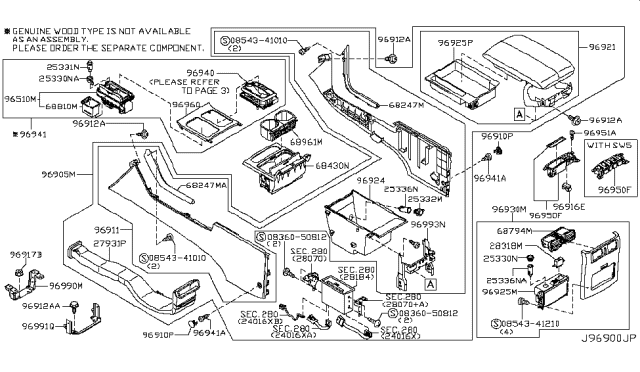2010 Infiniti M35  Cigarette Lighter Complete Diagram for 25331AG000
