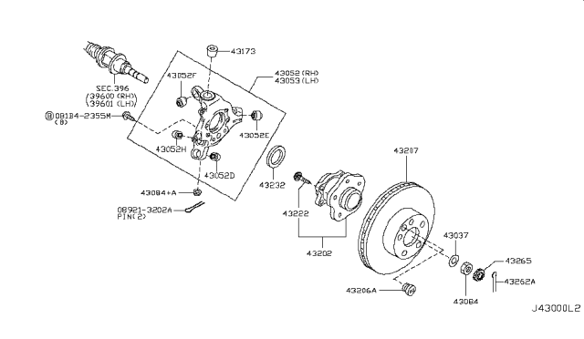2010 Infiniti M35  Housing Rear Axle LH Diagram for 43019AL50A