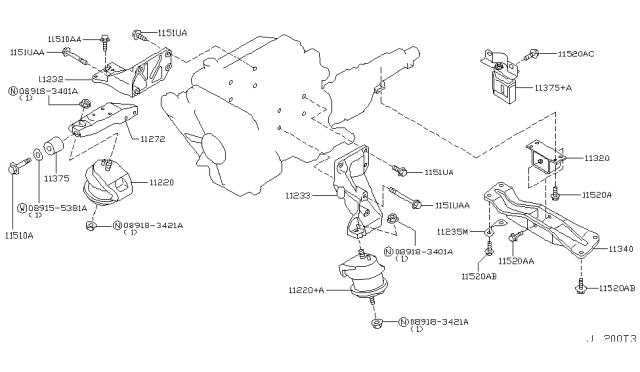 2007 Infiniti M35 Bolt Diagram for 112982W100
