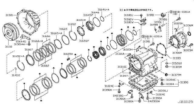 2007 Infiniti M45  Gasket-Extension Diagram for 3133895X00