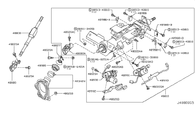 2008 Infiniti M35  Nut-Hex Diagram for 0891134000