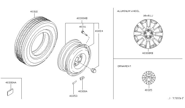 2007 Infiniti M35  Cap-Disc Wheel Diagram for 40315EH010