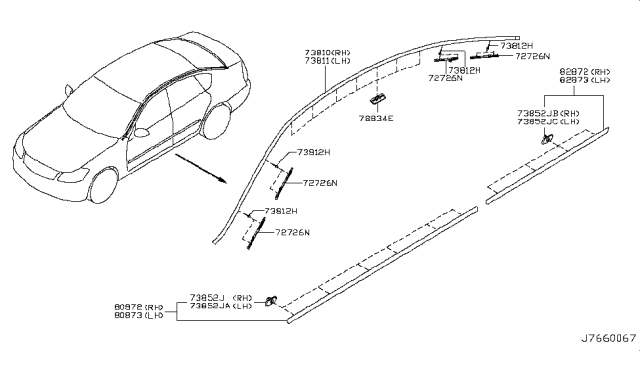 2010 Infiniti M45  Clip Diagram for 73858EG000