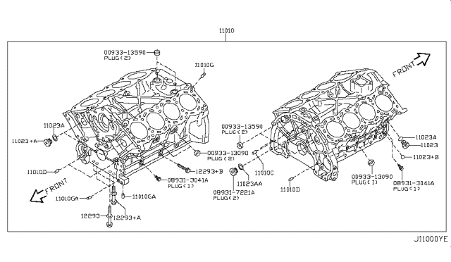 2009 Infiniti M35 Gasket Diagram for 11026JK20B