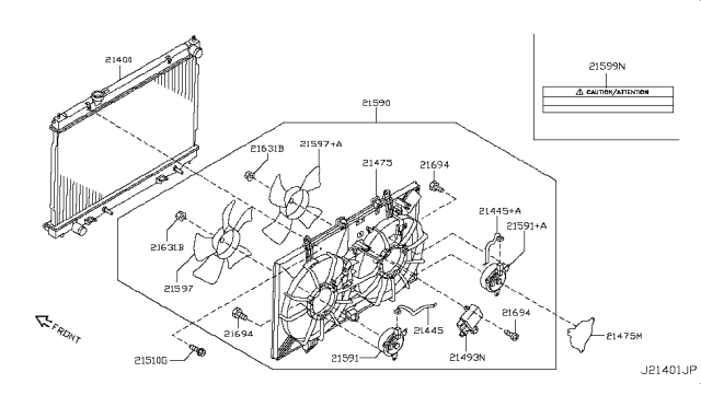 2006 Infiniti M45  Motor Assy-Fan Diagram for 214875Z000