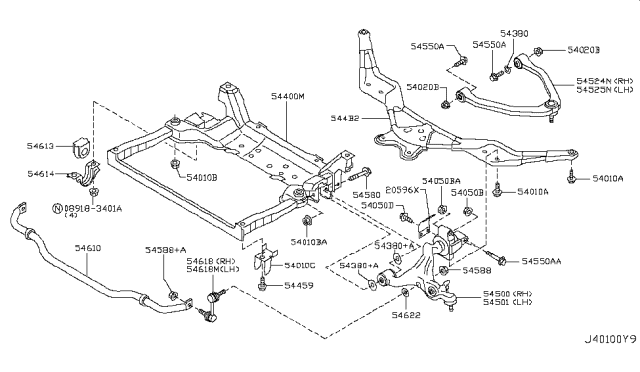 2010 Infiniti M35  Bolt Diagram for 54550EG00A