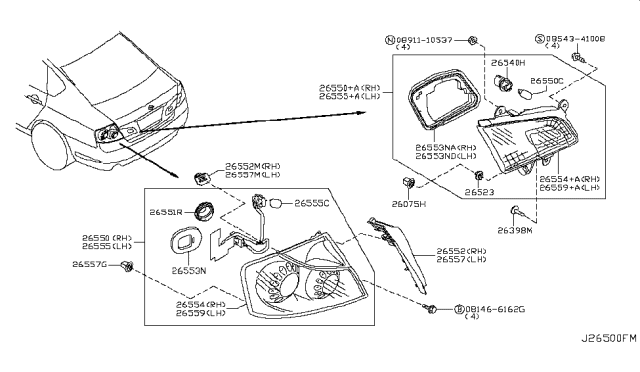 2008 Infiniti M45  Packing-Lamp Diagram for 26553EG001