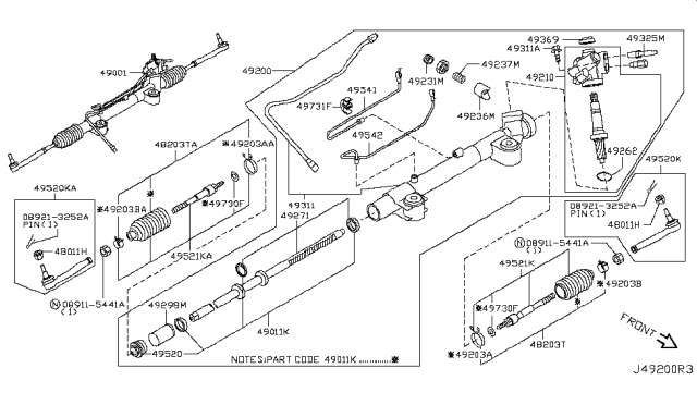 2010 Infiniti M45  Screw-Adjust Retainer Diagram for 48231AU00A