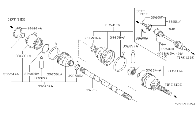 1993 Infiniti J30  Cir Clip Diagram for 3822535F00