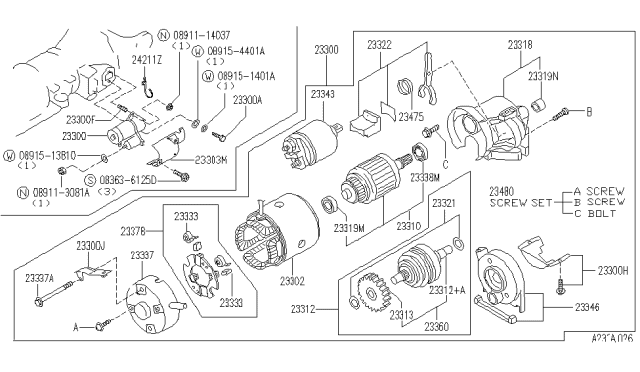 1995 Infiniti J30  Washer Spring Diagram for 089151401A