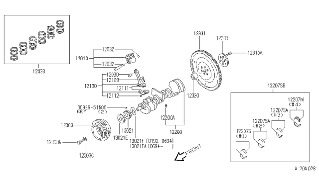 1994 Infiniti J30  Plate-Crankshaft Sprocket Diagram for 1302345V00