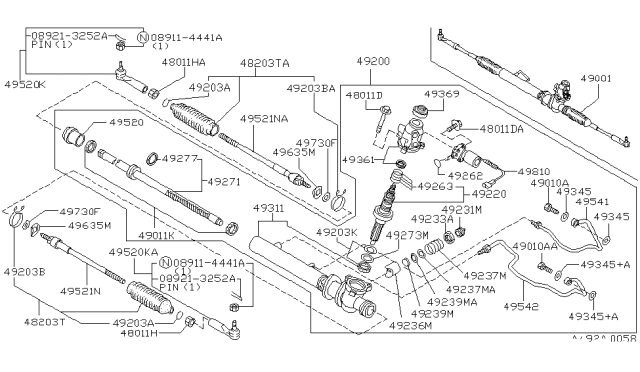 1996 Infiniti J30  Cap Rear Cover Diagram for 4936960U00