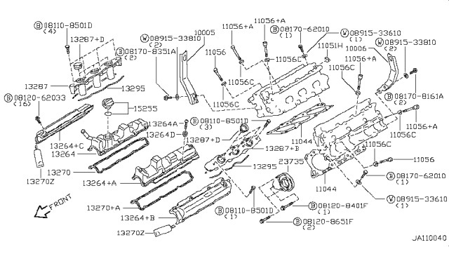 1997 Infiniti J30 Bolt-Hex Diagram for 081208401F