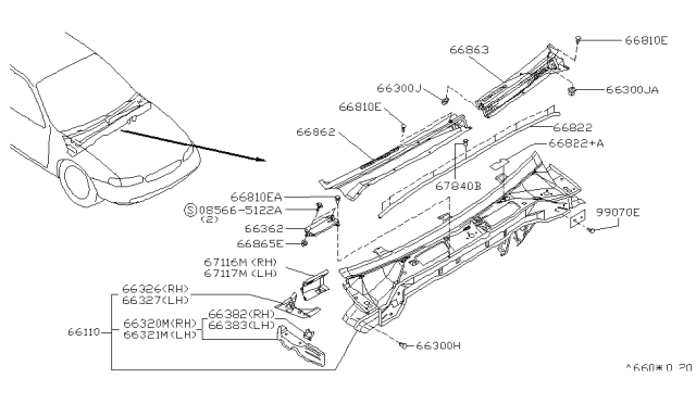 1995 Infiniti J30  Clip Diagram for 65810K2009