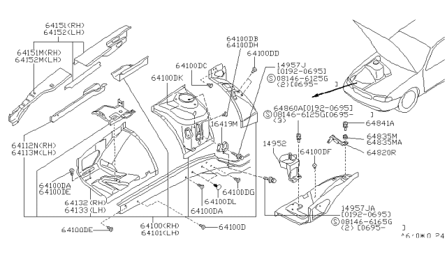 1995 Infiniti J30 Plug-Rubber Diagram for 0165801521