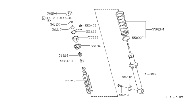 1997 Infiniti J30 ASBR Kt-SHK Diagram for 5621010Y25