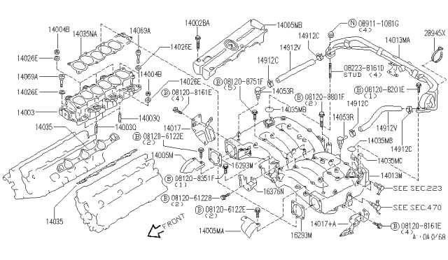 1996 Infiniti J30 Bolt-Hex Diagram for 081208351F