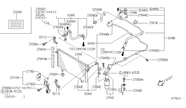 1993 Infiniti J30 Mounting Rubber Diagram for 9211951E00