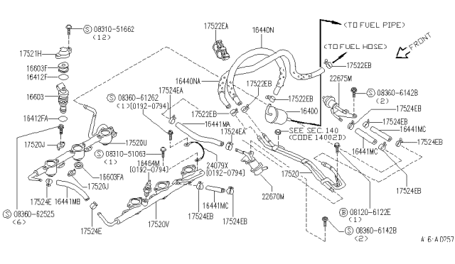 1995 Infiniti J30  Sensor-Temp Diagram for 22630V5001