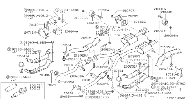 1994 Infiniti J30  Bolt Diagram for 0112104021