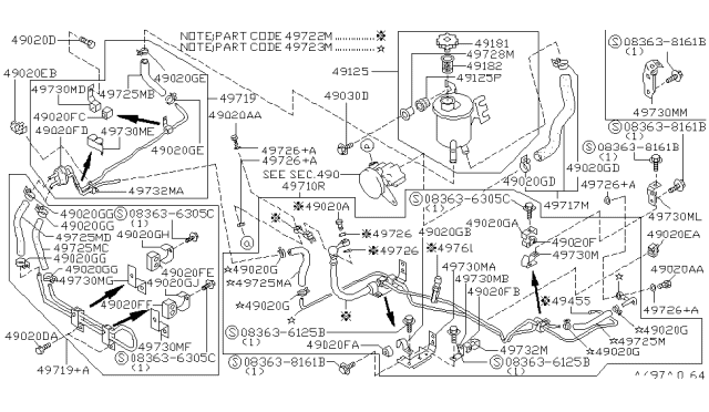 1997 Infiniti J30  Clamp-Hose Diagram for 0155500691