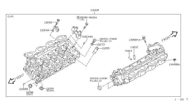 2005 Infiniti FX35 Bolt-Hex Diagram for 081B08601A