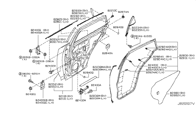 2006 Infiniti FX35  Moulding-Rear Door Outside, LH Diagram for 82821CG000