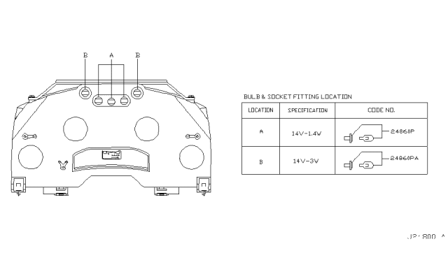 2004 Infiniti FX35  Socket & Bulb Assy Diagram for 24860C9900
