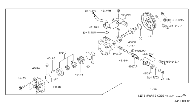 2007 Infiniti FX35  Cap-Oil Tank Diagram for 491167P900