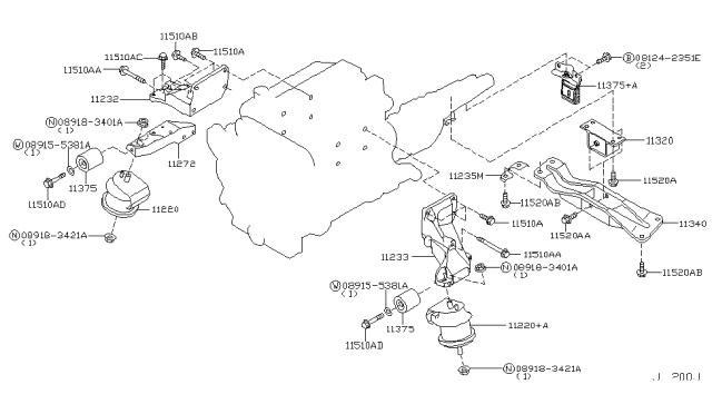2006 Infiniti FX35  Bolt Diagram for 11298AG900