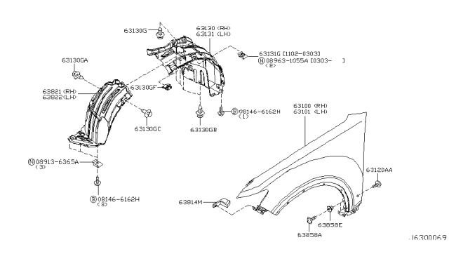 2003 Infiniti FX35 Screw SWAGE Diagram for 0146600051