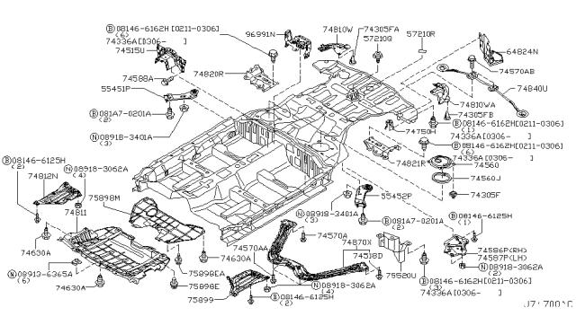2004 Infiniti FX45  Rivet-Blind Diagram for 0151500231