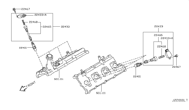2007 Infiniti FX35  Protector-Ignition Coil Diagram for 224658J115