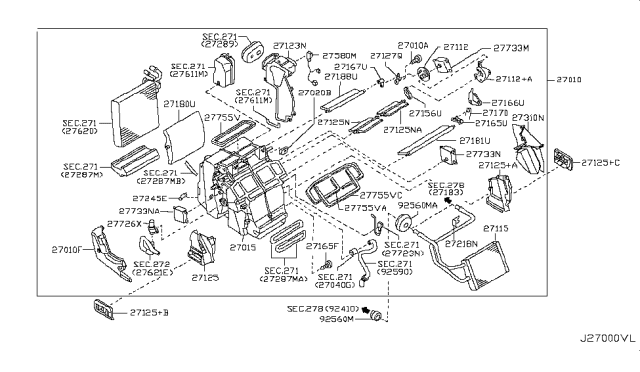 2008 Infiniti FX45  Duct Assembly-Foot Diagram for 27126CD000