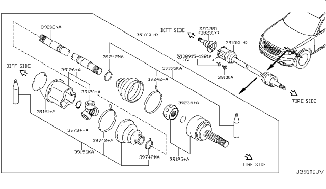 2007 Infiniti FX35  Plug Diagram for 3971564E00