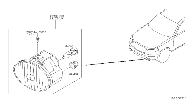 2004 Infiniti FX45  Grommet Diagram for 263998J000