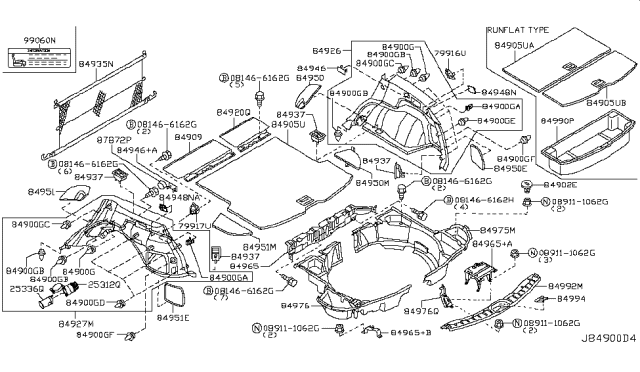 2008 Infiniti FX45  Clip Diagram for 0155310491