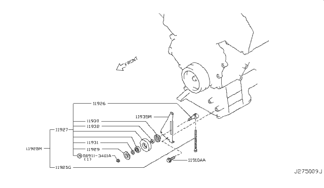 2007 Infiniti FX45 Bolt Diagram for 11916AR00A