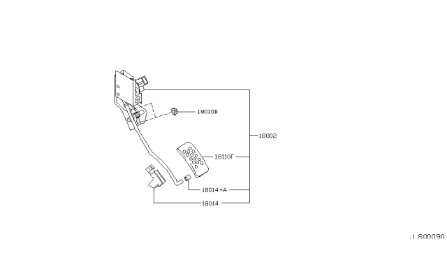 2004 Infiniti FX35 Bush-Accelerator Pedal Pad Diagram for 180148H601