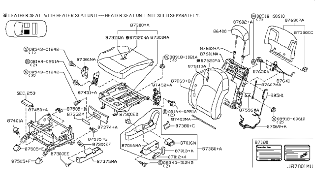 2006 Infiniti FX45  Rod - Air Bag, Front Seat Diagram for 876077P045