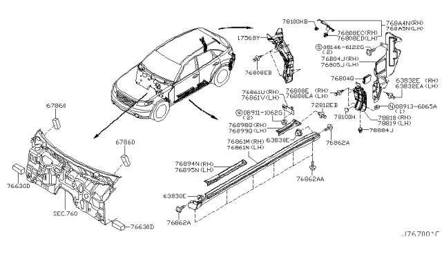 2005 Infiniti FX45  Air Extractor Diagram for 7700800QAA