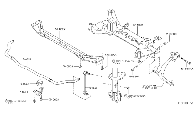 2008 Infiniti FX45 Bolt Diagram for 54550CG000