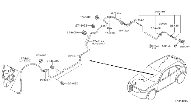 2005 Infiniti FX35  Tube Vinyl Diagram for B746089910
